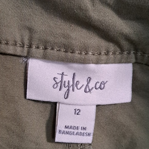 Style & Co Roll Cuff Bermuda Shorts 12 Dry Grass - Picture 5 of 11